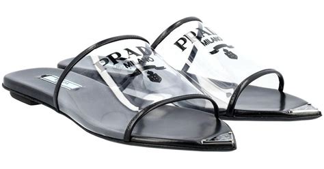 prada slide sandals buckle|Prada plexiglass sandals.